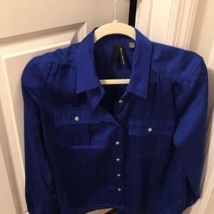 Willi smith blue button down shirt